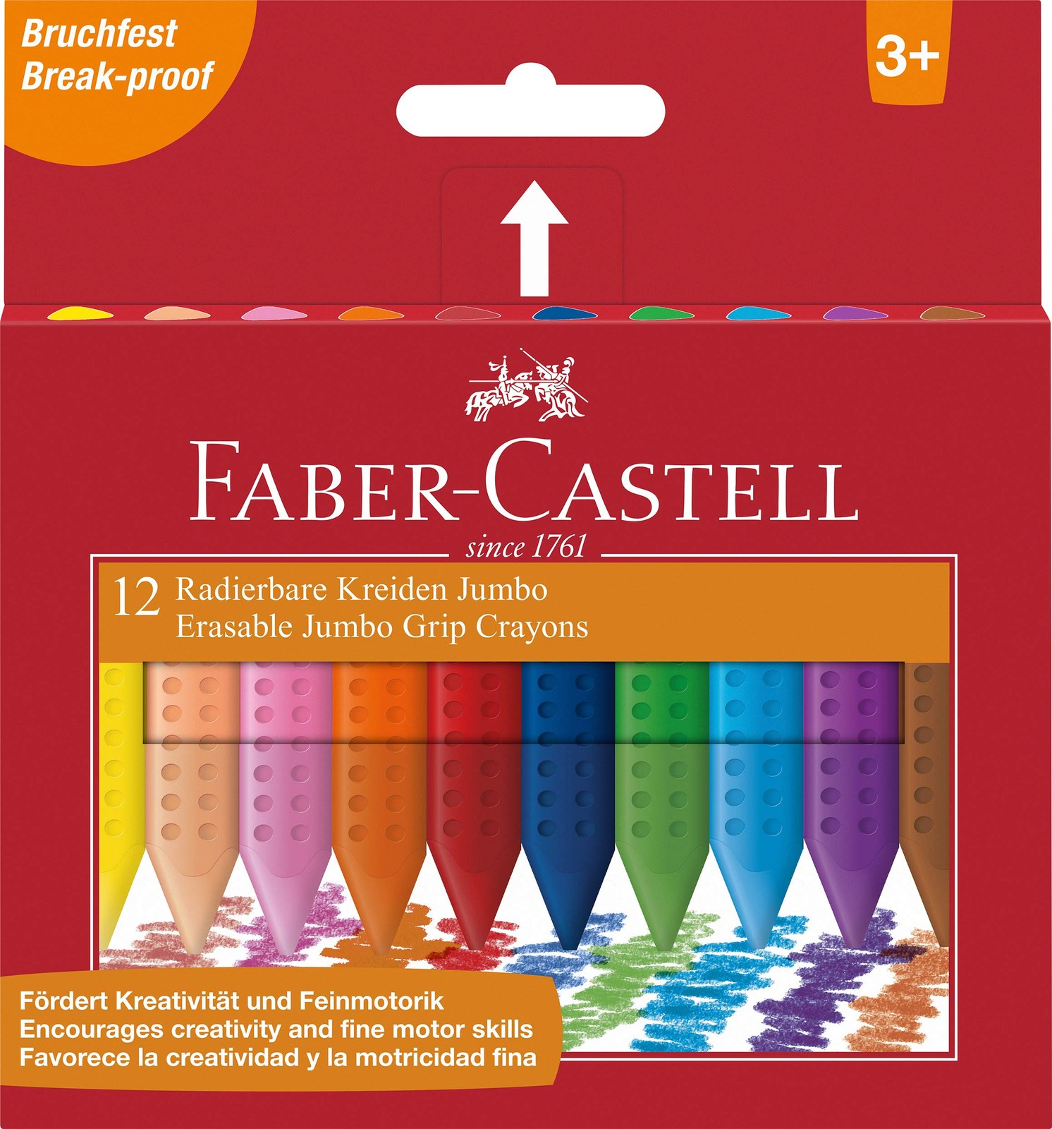 Faber-Castell Jumbo Grip Crayons Pack of 12 Multicolor 12 count Pack of 1 2390₽
