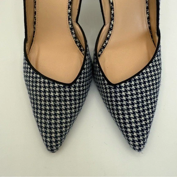 Zapatos de salón en punta de lana pata de gallo Colette d’Orsay colección J.Crew azul marino/marfil 9,5 Foto 4 de 4