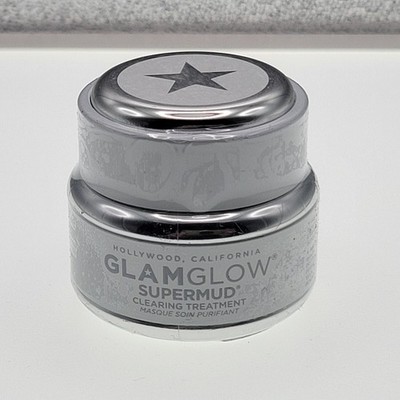 GlamGlow Supermud Clearing Treatment Mask Masque Mini/Travel (0.5 oz) New/SEALED