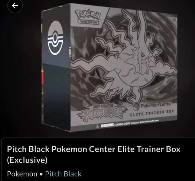 Pokémon Center Pitch Black Pokémon TCG Exclusive ETB (1) Preorder confirmed!