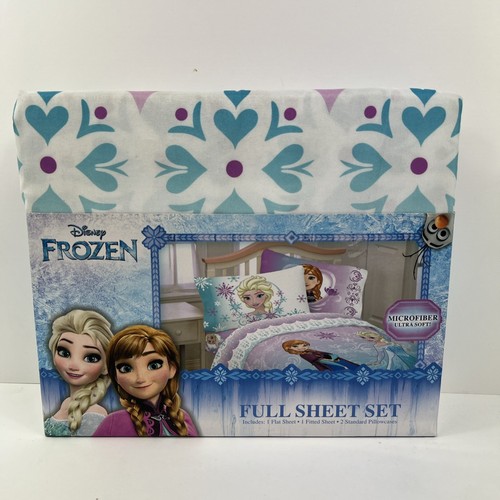 Disney Frozen FULL SIZE FROSTY FLOURISH 4-pc Sheet Set | Anna Elsa