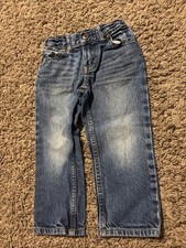 Toddler Boys Osh Kosh B  Gosh Denim Jeans Size 2T Adjustable Waist Dark Wash