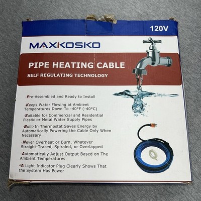 MAXKOSKO  120 V Water Pipe Heating Cable 120  Long Freeze Protection