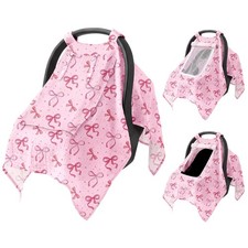 Baby Car Seat Cover with Mesh Window, 100 Cotton Carseat Covers Baby Boy Bre...