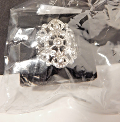 Paparazzi Jewelry - Intricate Influence - White Ring Rhinestone Silver tone NIP