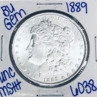 1889 BU UNCIRCULATED MORGAN SILVER DOLLAR AUTHENTIC U.S. MINT FREE SHIPPING 6038