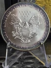 2000 Silver Eagle With Bluish RIm Toning, 1 Troy OZ .999, CH BU!!