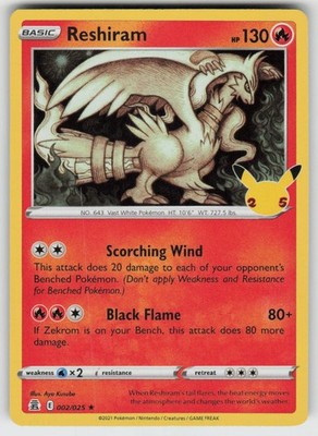 GGC - 3 Holo Reshiram 002/025 Holo Rare Celebrations