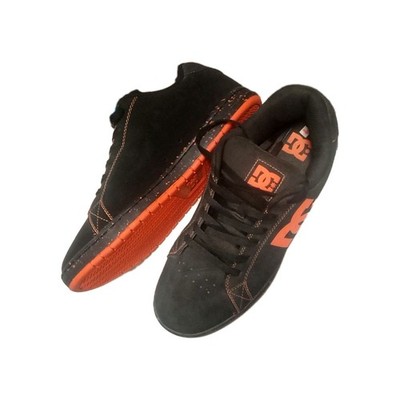 DC Size 12 Skateboard Shoes Orange And Black W Orange Flecks On Bottom ******