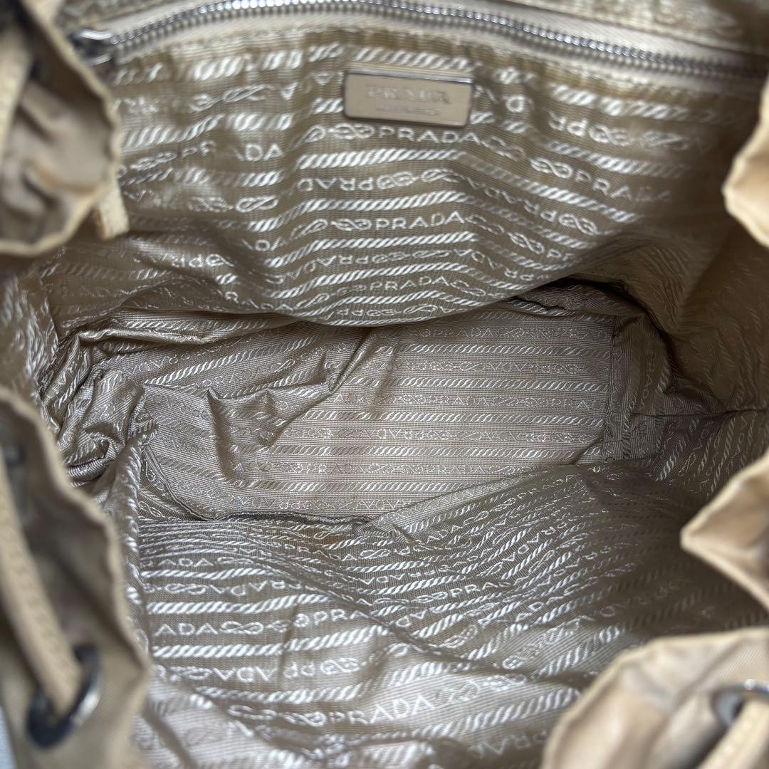 Prada Mini Nylon Backpack Beige Triangle Logo Aut… - image 10
