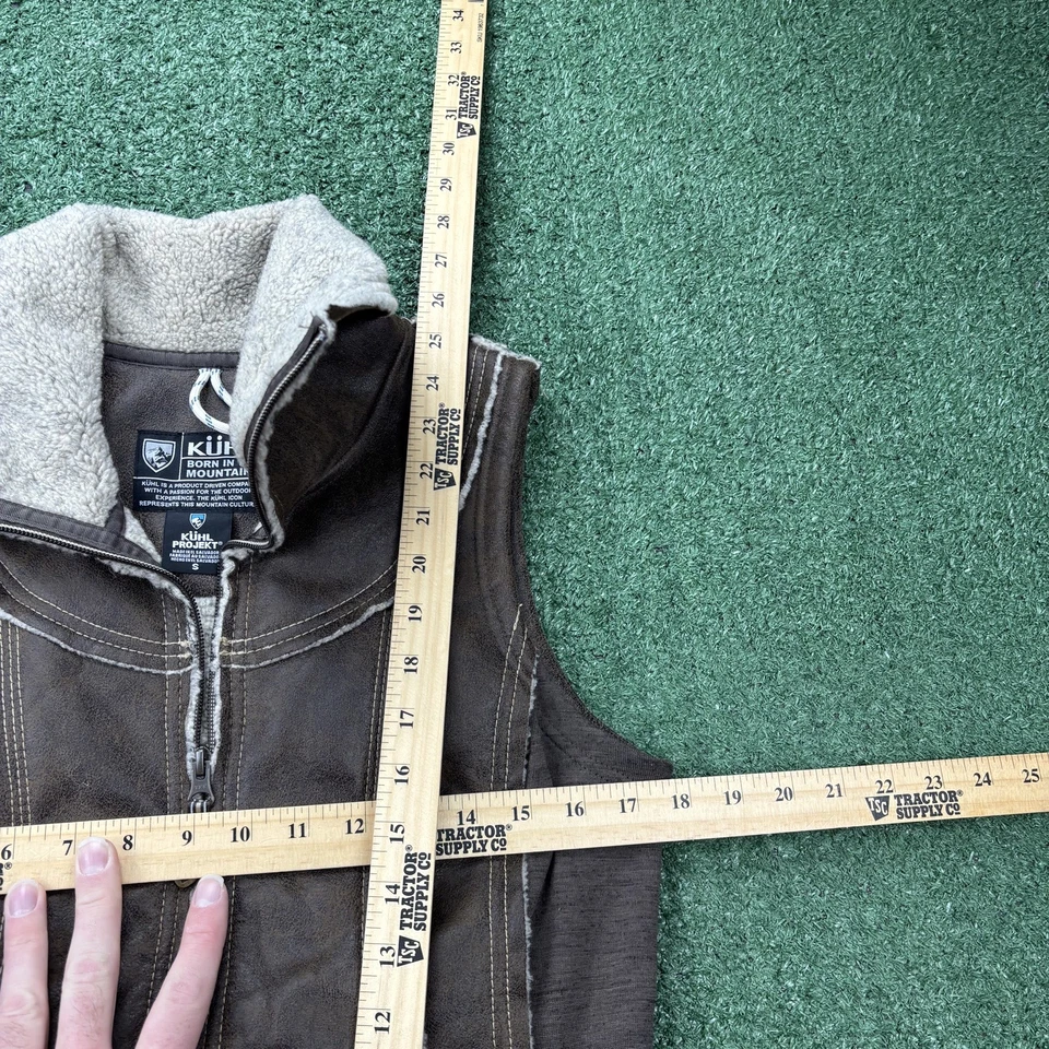 Женский жилет Kuhl Projekt размер S Dani Sherpa коричневый замшевый шерстяная смесь флис б/у в отличном состоянии - Изображение 3 из 4