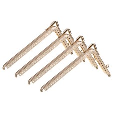 Metal Purse Frames - 6.5" 4Pcs Rectangle Kiss Lock Clasp Frame Gold