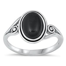 Cute Black Onyx Beautiful Cocktail Ring New .925 Sterling Silver Band Sizes 4-10