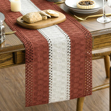 Caramel Farmhouse Woven Table Runner 12X48 Inch
