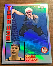2024 Topps Chrome Olympics foil 84 T trading card of Claire Curzan (84T-15)