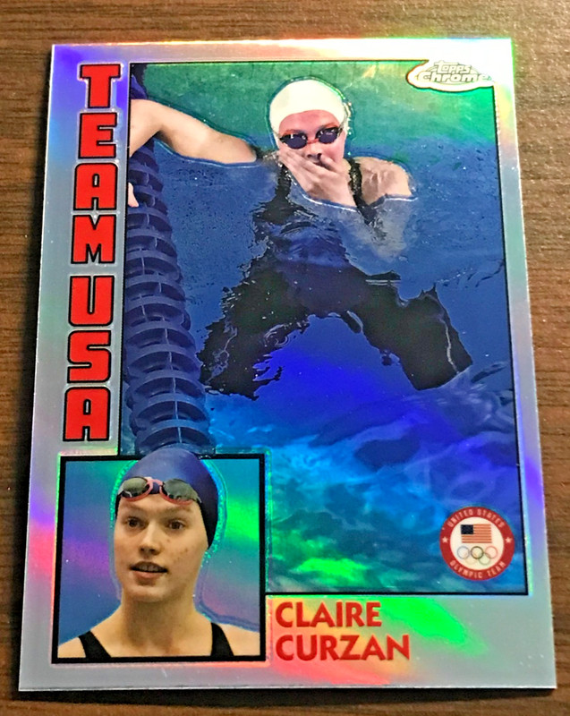 2024 Topps Chrome Olympics foil 84 T trading card of Claire Curzan (84T-15)