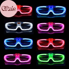 25 Packs LED Glasses Mardi Gras Party Supplies ,5 Neon Colors,3 Light Modes Ligh