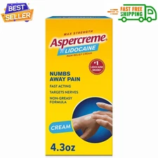 Aspercreme with Lidocaine Maximum Strength Pain Relief Cream 4.3 Oz
