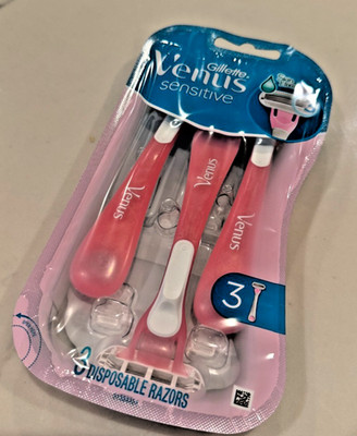 Gillette Venus Sensitive Disposable Razors 3 Count New Sealed