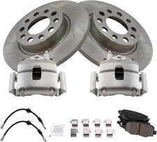TRQ Rear Brake Pad Rotor Kit Ceramic Compatible with 2018 Fiat 500X Jeep