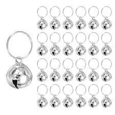 24 PCS Dog Bell, Cat Bell Dog Collar Small Pet Bells Keychain, Silver