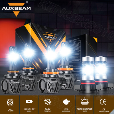 For Chevy Avalanche 2007-2013 AUXBEAM Canbus LED Headlight High Low Beam Fog Kit