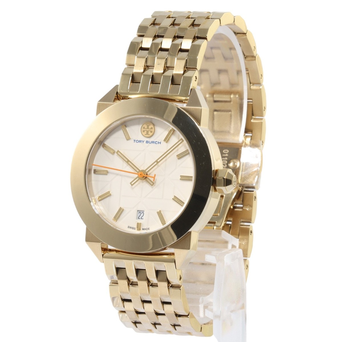 TORY BURCH レディース時計 ゴールド/ホワイト TORY BURCH Robinson Womens Double Wrap Watch, White Dial