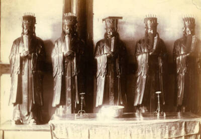 Divinities At Temple In Poo Poo China 1895 Old Chinese Photo