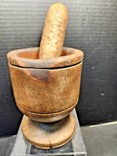 Treenware Primitive Wood Mortar & Pestle Antique