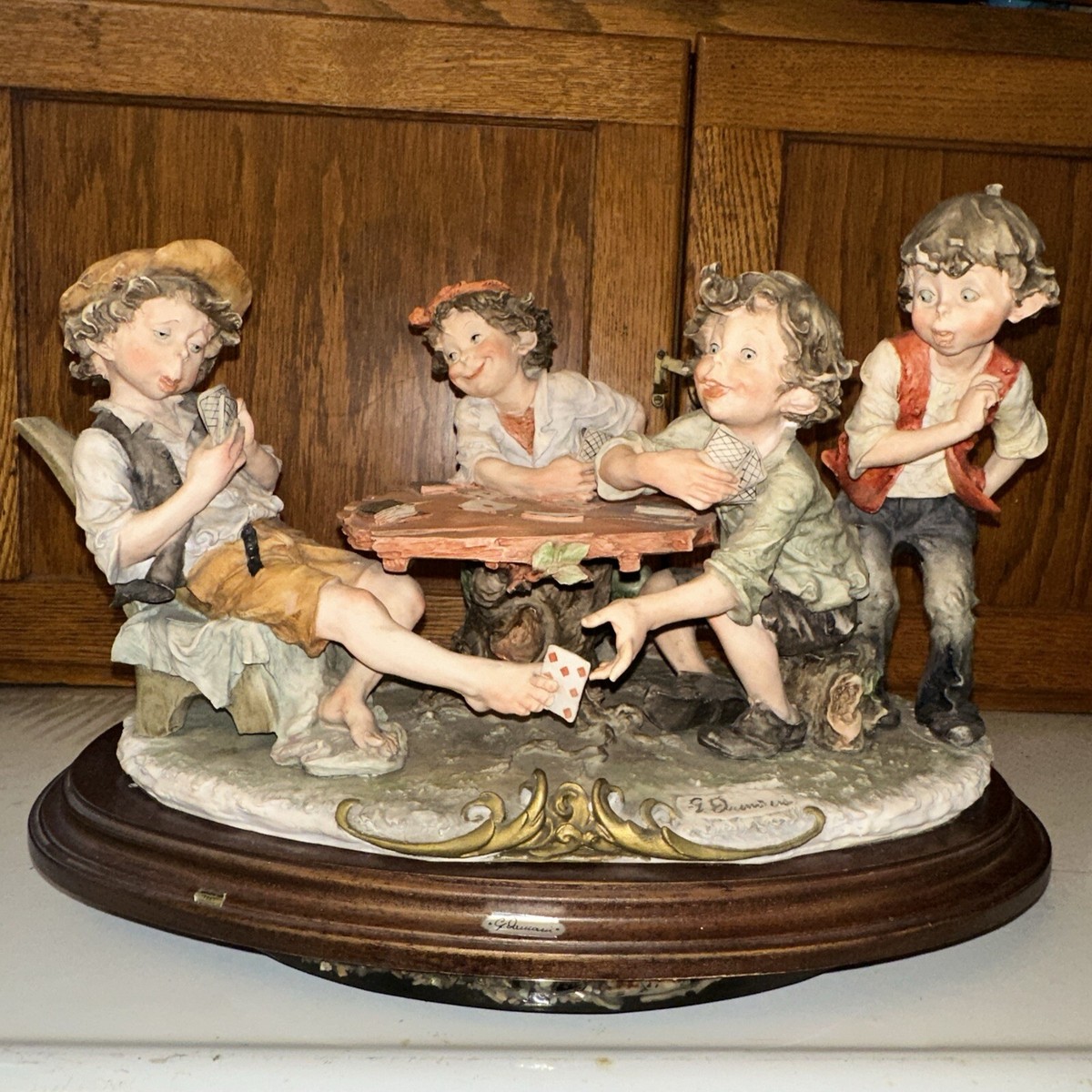 G. Armani The Cheats Children Playing Card Figurine Hand