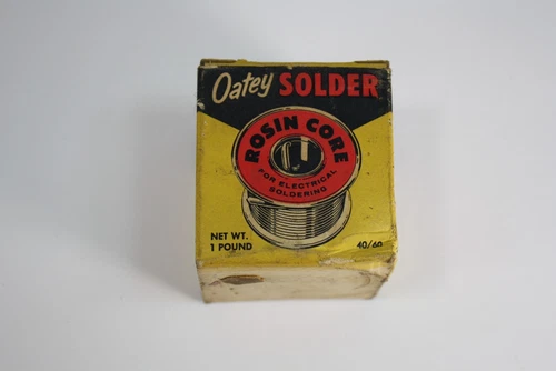 Vintage Solder 1 Lb Radio Electrical Industrial Solder Oatey 40/60 Original Box