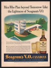 Seagrams VO Canadian Whisky 1943 Vtg WW2 Print Ad "Men who plan beyond Tomorrow"