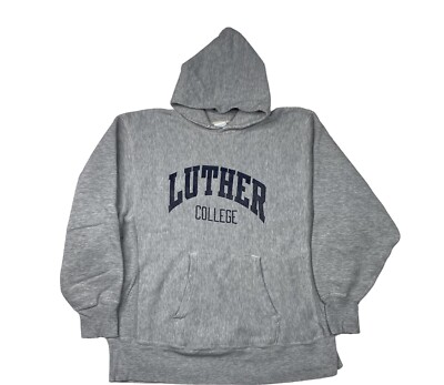 vintage 70s champion reverse weave hoodie Large Grey Luther 