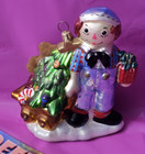 <!--F#f_0-->S & S By UM Raggedy Andy With Wagon Of Toys Vintage Blown Glass Holiday Ornament<!--F/-->
