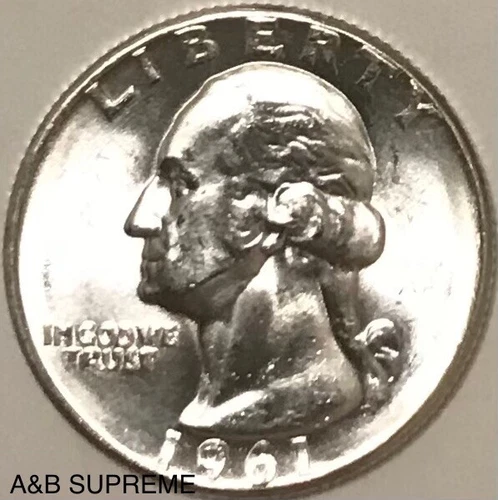 1961 Washington Quarter From OBW Roll Estate CHOICE-GEM Bu Unc. 90% Silver