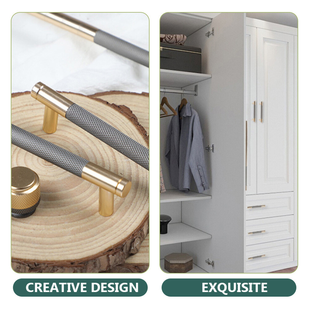 Set of 5 Handle Drawer Pulls Brushed Nickel Kitchen Cupboard