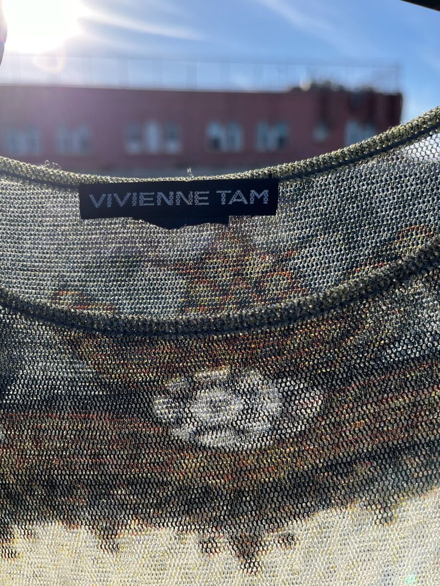RARE 1997 VIVIENNE TAM SHEER MESH ALLOVER PRINT MAXI KUAN RARE 1997 VIVIENNE TAM SHEER MESH ALLOVER PRINT MAXI KUAN