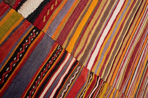 Übergroße Vintage gestreifte einfache Design türkische Boho Kelim Teppiche 9 Fuß 3 Zoll x 11 Fuß 4 Zoll - Bild 8 von 12