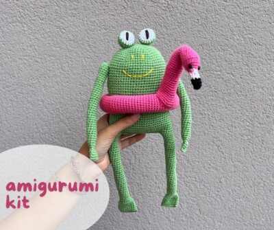 BEGINNER CROCHET Frog Set,DIY Set for Baby toy, Amigurumi Kit,Choose Set for You