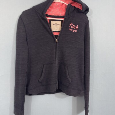 ABERCROMBIE KIDS XL Jacket Zip Lined Hoodie Blue Fitch New York