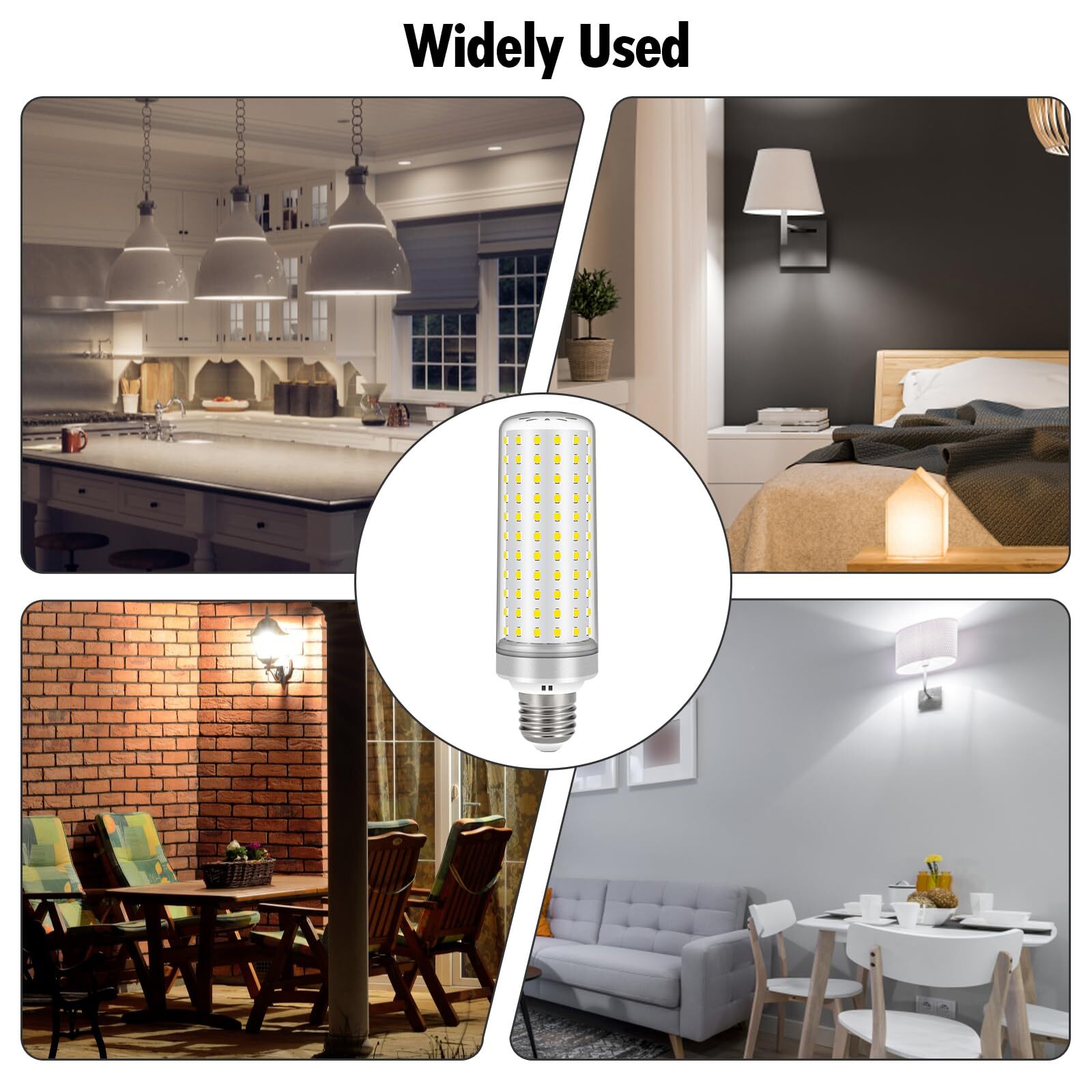 E26 LED Bulbs, 40W LED Light Bulbs Equivalent 400W, 4000K Warm White Light, A...