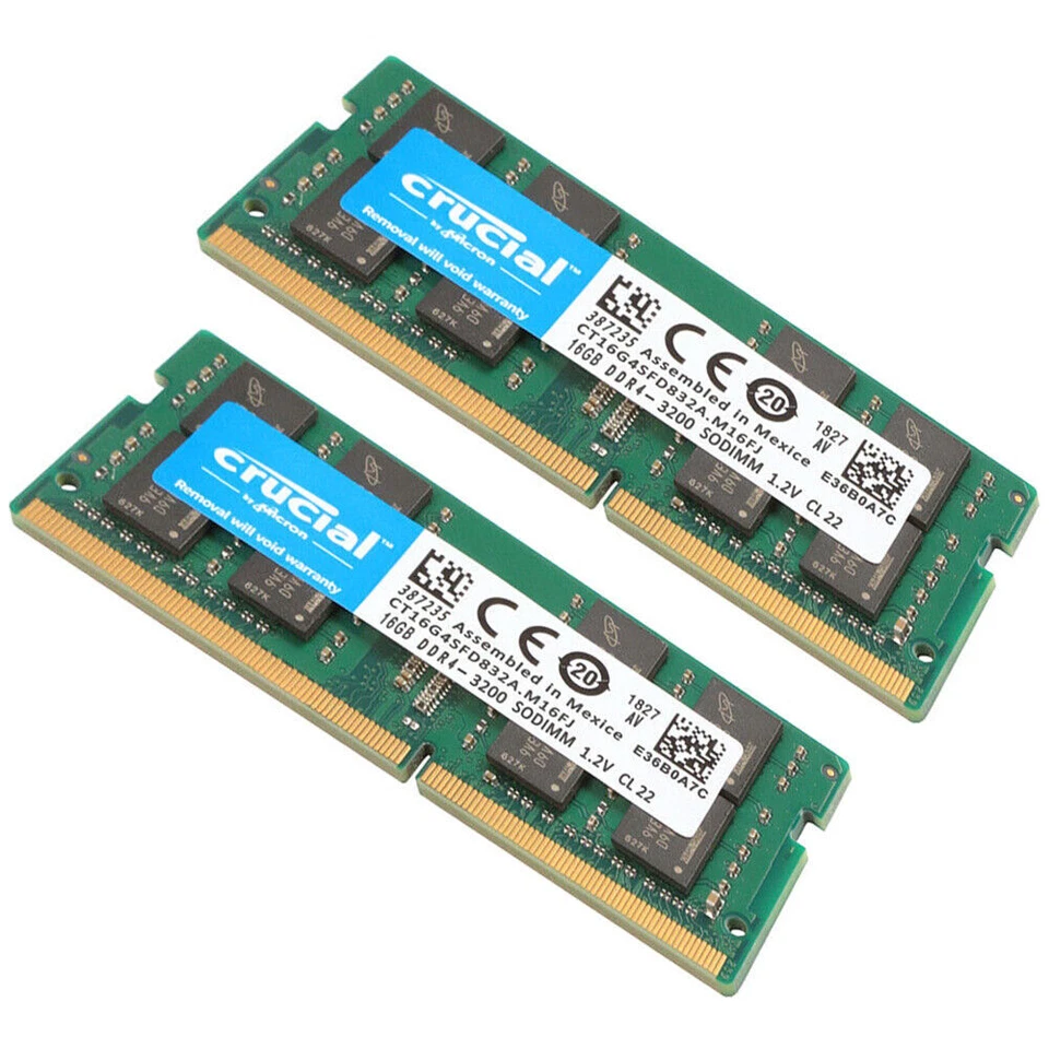 CRUCIAL DDR4 16GB 2x 3200 PC4-25600 Laptop SODIMM Non-ECC 260-Pin Memory RAM - Image 3 of 4