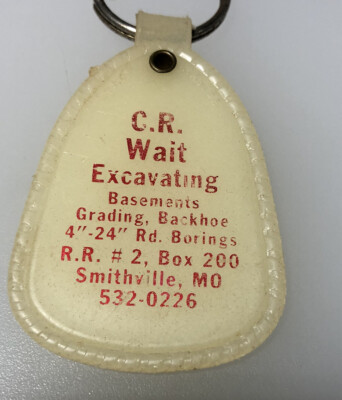 Smithville MO CR Wait Excavating Grading Backhoe Missouri Keychain Key Ring