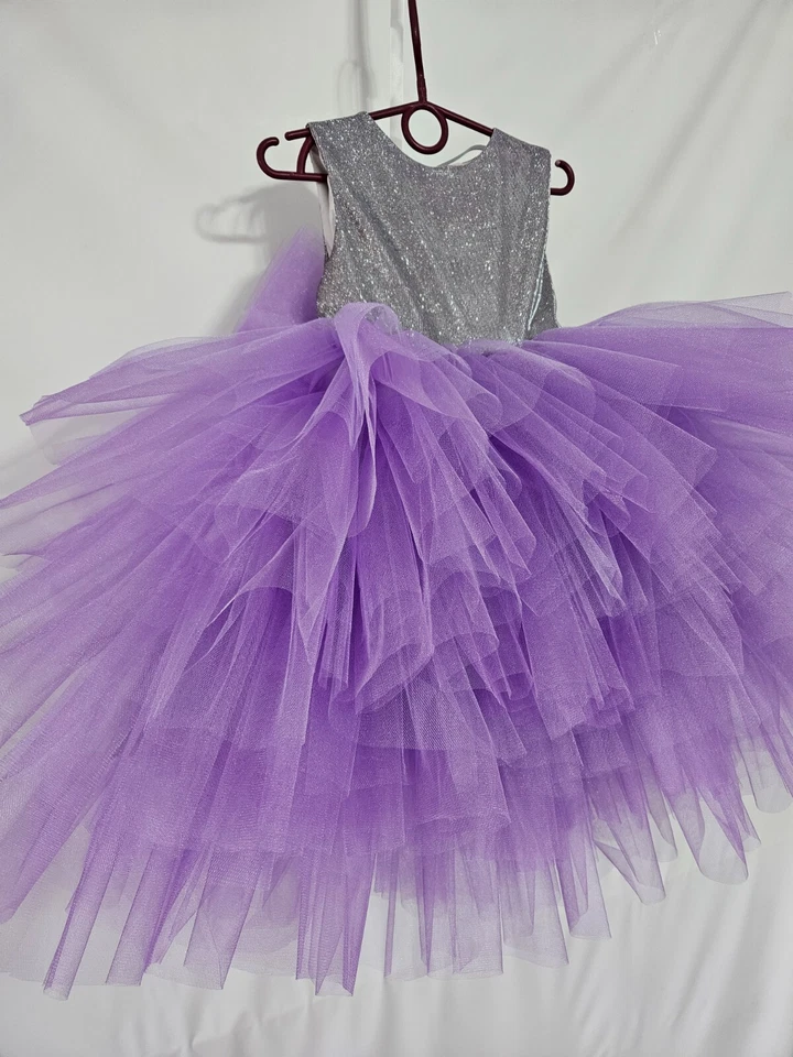 Niña Vestido Niños Fiesta Princesa Encaje Tul Blanco Vestido de Baile Vestido de Cumpleaños Foto 4 de 4