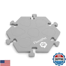 FluentPet HexTile - Light Gray | Talking Dog and Cat Button Mat | Can Hold Up