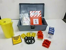New! BRADY Portable Lockout Kit, Filled, Electrical Lockout, Tool Box, Gray