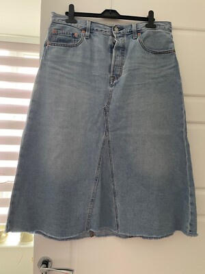 Levis A line denim skirt midi size 31 UK