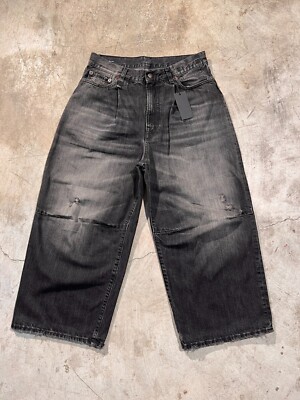 R13 Crop weites Bein, Farbe Wilson schwarz, Größe 26, Made in Italy