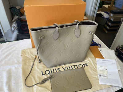 LOUIS VUITTON Neverfull MM M45686 Turtledove Monogram Empreinte