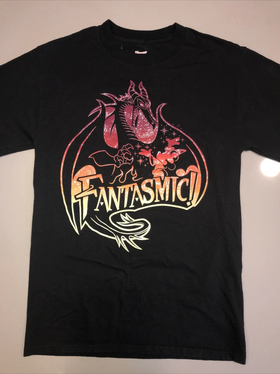 Vtg FANTASMIC DISNEYLAND 90s T-SHIRT XL Dragon MALEFICENT Mickey Mouse SORCERER